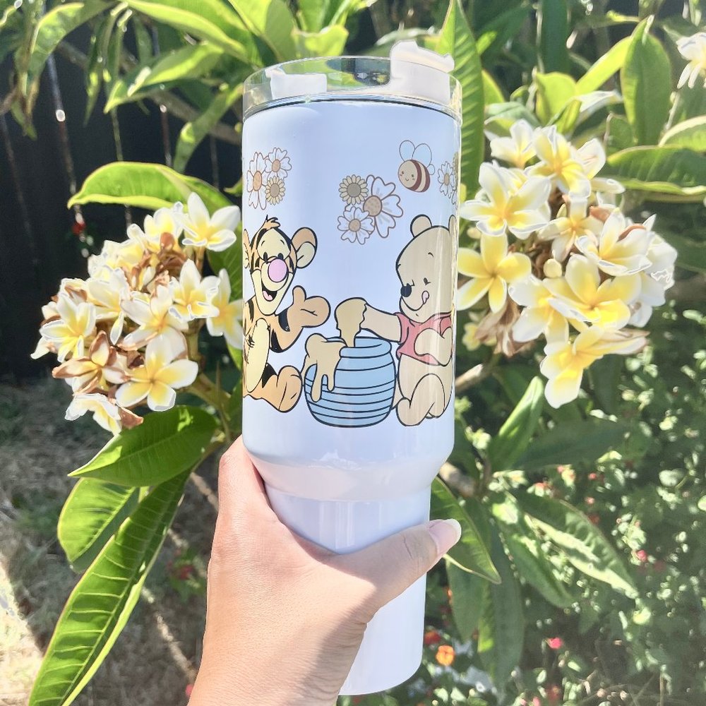 Custom 40 oz Tumbler Disney Winnie the Pooh Brand new  double wal…